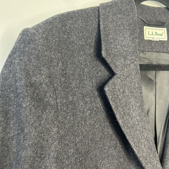 Vintage LL Bean Womens Wool Cashmere Blazer Jacket Size 16 Black Lined USA Made - Picture 4 of 13